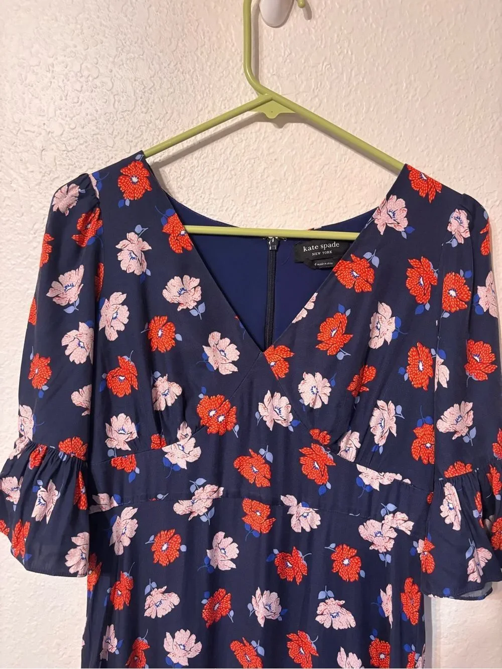 Kate Spade Silk Floral Midi Dress Size 4